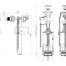 WC6050М Арматура с боковой подводкой 1/2", с пластиковым штуцером, кнопка металлизированная эконом АНИПласт