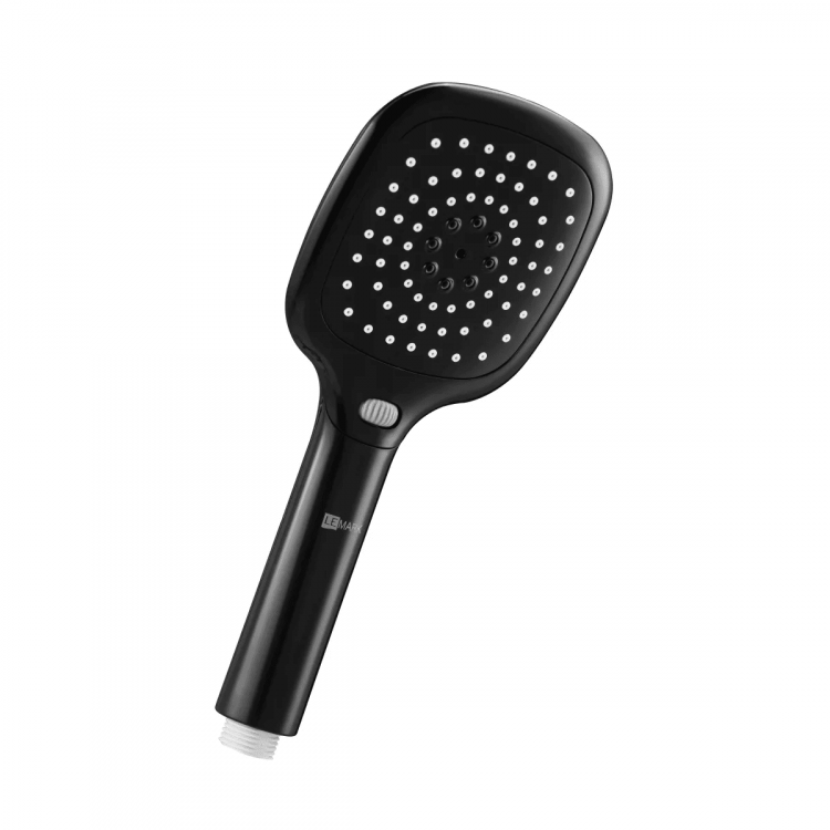LM1013Black	Лейка душевая  квадрат,3-функц,блистер, чёрный