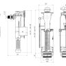 WC8010С Арматура с боковой подводкой 1/2", с пластиковым штуцером кнопка хромированная