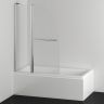 Душевая шторка BOSTON на ванну хром/прозр. стекло с поруч. (70+30)*140 (Azario)
