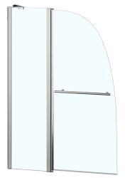 Душевая шторка BOSTON на ванну хром/прозр. стекло с поруч. (70+30)*140 (Azario)