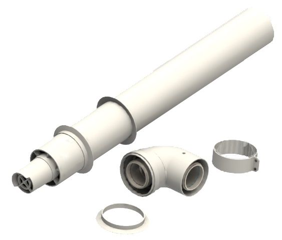 Комплект коаксиальный 60/100 L=0.75м с коленом, для Protherm Рысь/Ягуар Ал/Ал RADOstill
