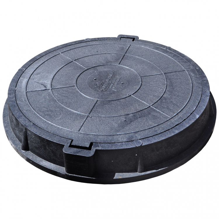 Люк круглый полимерно-композитный тяжелый \"Т\" 120кН (чёрный)