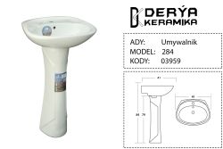 284 EX Раковина керамическая с ножкой Derya