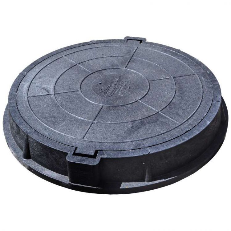 Люк круглый полимерно-композитный тяжелый усиленный \"ТМ\" 250кН (чёрный)