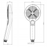 LM8114C Лейка душевая круглая, 3-функц. 110х244мм, блистер, хром