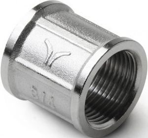 Муфта латунная никелированная Ду15 ProAqua