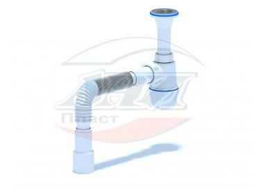 C-2015 Сифон АНИ 1 1/4"*40 с литым выпуском, с гибкой трубой 40*40/50