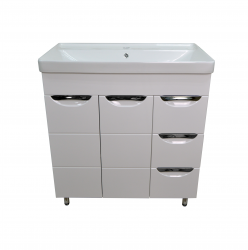 Комплект Тумба Стиль 80/3 "Соло"(800*850*435) с фрезеровкой, с раковиной Monte 80