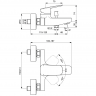 BD256AA CERAPLAN Настенный смеситель для ванны/душа, картридж 38 мм, хром