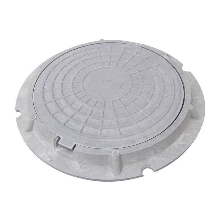 Люк круглый полимерно-композитный садовый (d460) (серый)?