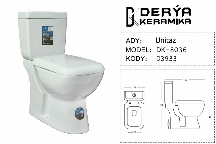 8036 EX Унитаз напольный, сиденье полипропилен микролифт Derya