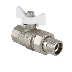 Кран шаровый с американкой ValTec base Ду15 (227 NW) белая ручка 