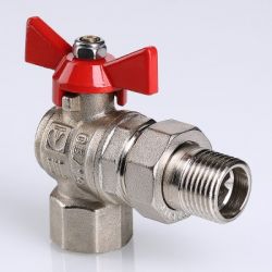 Кран шаровый с американкой угловой ValTec base Ду25 (VT.228.N.06)
