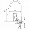 F4453-02 Смеситель Frap для кухни оранжевый, излив гибкий