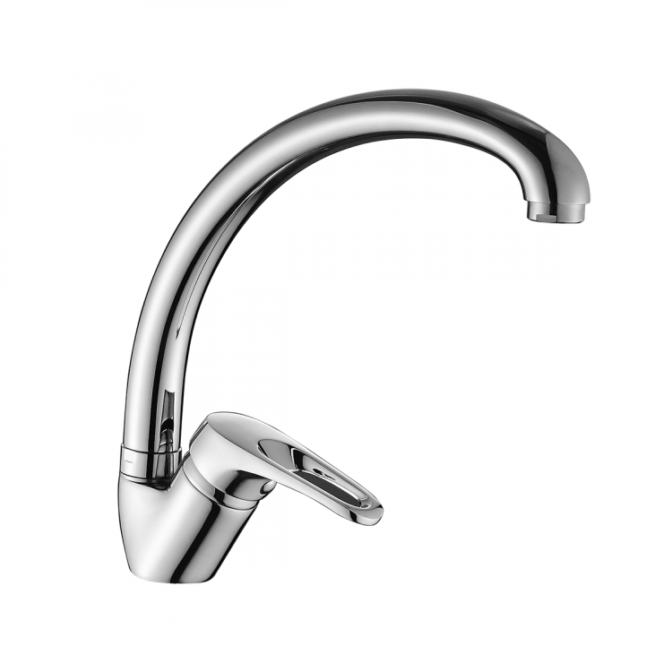 DR21021 Смеситель DECOROOM одноручный для кухни с поворотным изливом, хром
