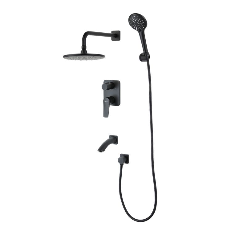 Смеситель LEMARK  встраиваемый для ванны и душа "BRONX", черный