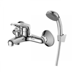 DR21035 Смеситель DECOROOM одноручный для ванны с корот изливом, хром