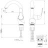 LM5406BG Смеситель LEMARK для умывальника монолитный "SWAN", черный/золото