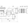 (E-215) Сифон АНИ для душевого поддона регулируемый 1 1/2"*40 с гибкой трубой 375*40/50
