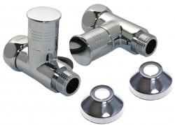 SMT8831SCH0410/2C Вентиль прямой для полотенцесушителя КОЛПАЧОК 1"В х 1/2"Н с отражателями