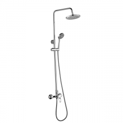 DR21070 Смеситель DECOROOM для душа с регулируемой высотой штанги и верхней душевой лейкой "Тропический дождь"