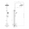 DR21070 Смеситель DECOROOM для душа с регулируемой высотой штанги и верхней душевой лейкой "Тропический дождь"