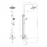 DR21071 Смеситель DECOROOM для ванны и душа с регулируемой высотой штанги, поворотным изливом 70 мм и верхней душевой лейкой "Тропический дождь"