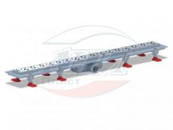 TLQ 1385G Трап пластиковый линейный сухой 850х62, диаметр выпуска 40 мм, решетка нержавеющая сталь, глянец