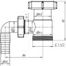 (M-110) Отвод АНИ для стиральной машины 1 1/2"*1 1/2"