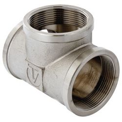 Тройник латунный никелированный Ду20 ValTec 