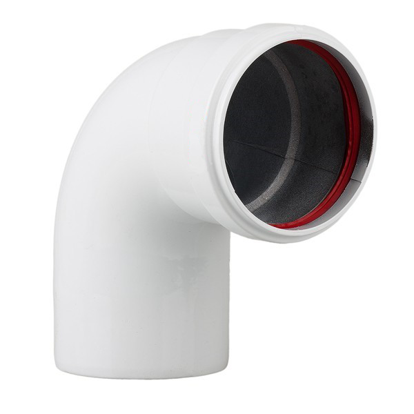 Отвод Dn80х90° (папа/мама) белый