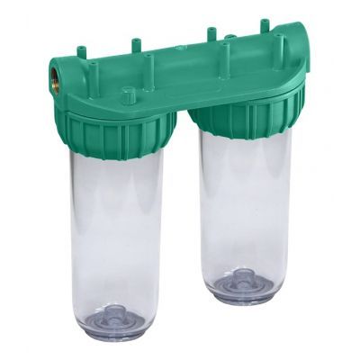 Колба фильтра ECO Slim D 10" T 3/4" (прозрачный сдвоенный)