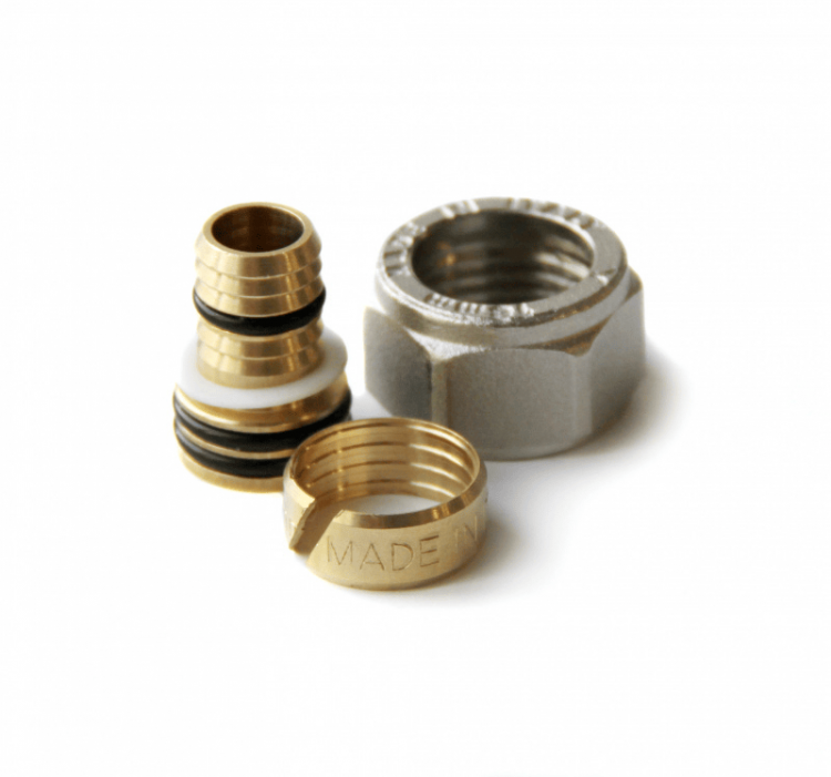 Компрессионный латунный переход 16х1/2\" на плоское соединение ProAquа