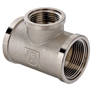 Тройник переходной латунный никелированный ValTec Ду20х15х20 