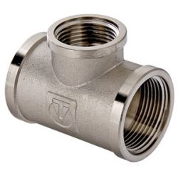 Тройник переходной латунный никелированный ValTec Ду25х20х25 