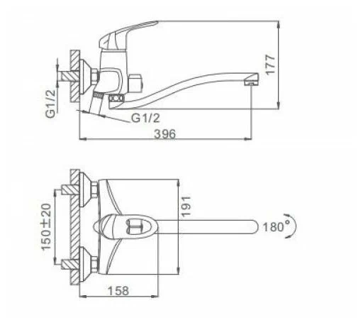 2205 Смеситель Frap( хром. д/ван. Ф40. излив 35S -2. переключение душ ...