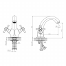 DR51011-White Смеситель DECOROOM двуручный для умывальника монолитный, белый - хром