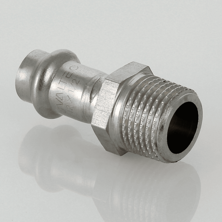 Соединитель нержавеющая  сталь с нар.р. 22х1/2" ValTec