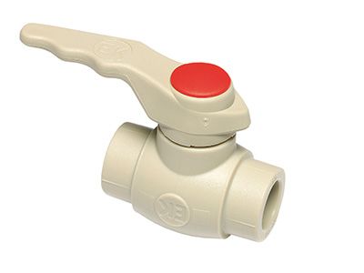 Кран шаровый ПП (Ekoplastik) d25 серый