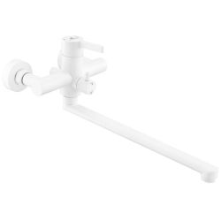 Смеситель для ванны GOTA ROCIO Black&White, излив длинный, белый