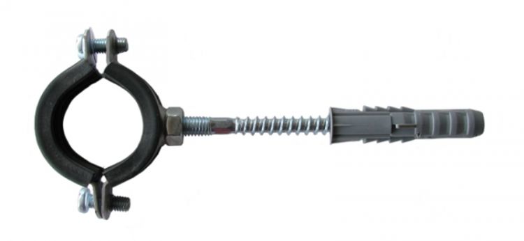 Кронштейн стальной с резиновым уплотнением 1 1/2" М8*80 (47-51)