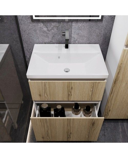 Тумба напольная Крит 60-2 Дуб Элвезия под раковину Classica 60