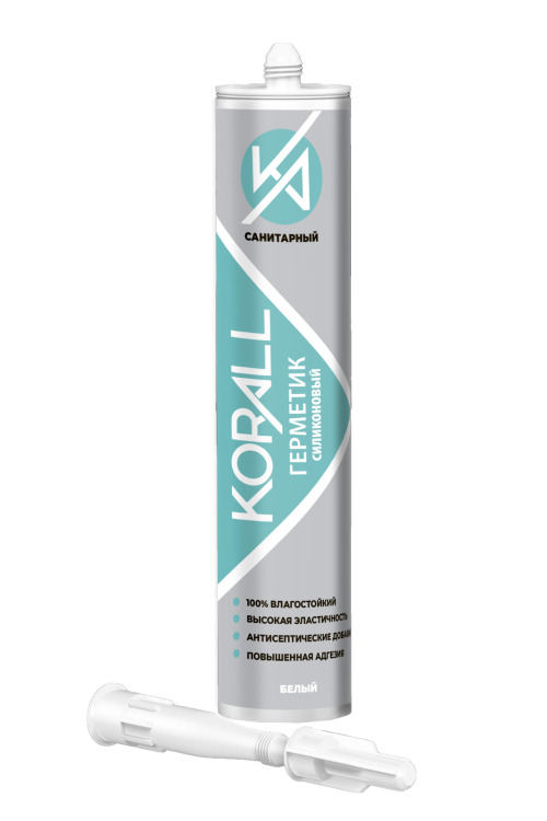 Герметик силиконовый санитарный "KORALL" белый 280мл