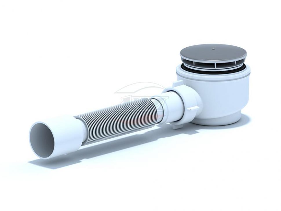 (E-515С) Сифон АНИ для душевого поддона 1 1/2\"*60 с гибкой трубой 375* ...