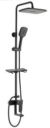  Душевая система VODA   со смесителем и тропическим душем, черный матовый