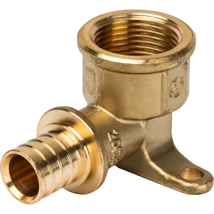 SFA-0009-002034 STOUT Угольник настенный с креплением 20х3/4В для трубы из сшитого полиэтилена