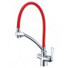 LM3070C-Red Смеситель LEMARK для кухни с подключением к фильтру с питьевой водой COMFORT, хром / красный