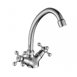 DR54028 Смеситель DECOROOM двуручный для кухни с повортным изливом, хром