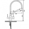G4398-7 Смеситель для кухни с гибким изливом Gappo, с подключением фильтра питьевой воды, черный/хром